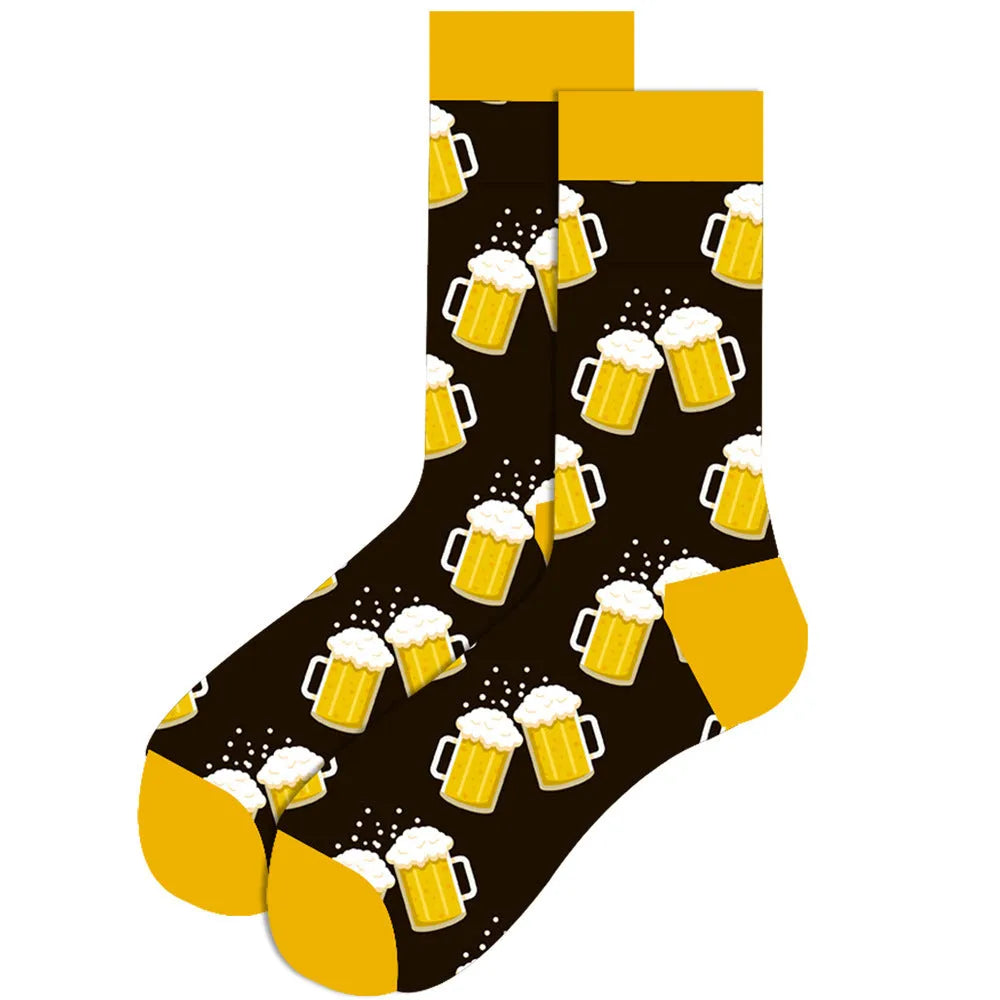 Men's Socks Santa Claus Moose Men's Mid-tube Socks Tide Cotton Socks - Bellarte Enchanté Men's Socks Santa Claus Moose Men's Mid-tube Socks Tide Cotton Socks